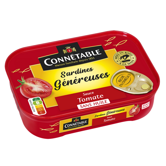 Sardines Généreuses à la tomate et aux petits légumes CONNETABLE, 140g