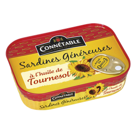 Sardines à l'huile de tournesol CONNETABLE, boite de 140g