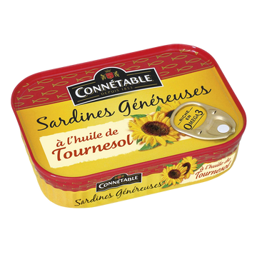 Sardines à l'huile de tournesol CONNETABLE, boite de 140g