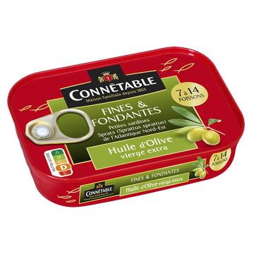 Sardines les fines & fondantes à l'huile d'olive vierge extra CONNÉTABLE, 106g