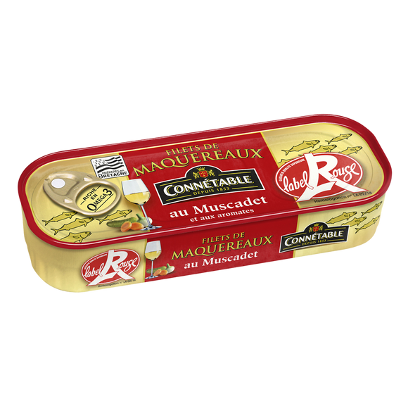 Filets de maquereaux au muscadet et aux arômates label rouge CONNETABLE, 1/4 176g