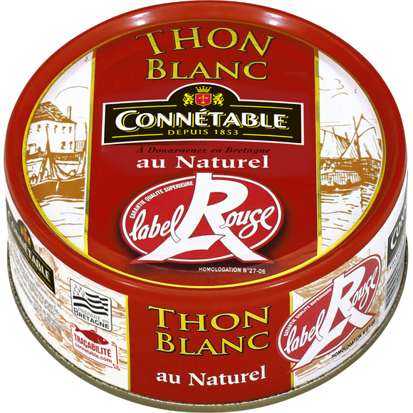 Thon blanc germon au naturel Label Rouge CONNETABLE, 120g