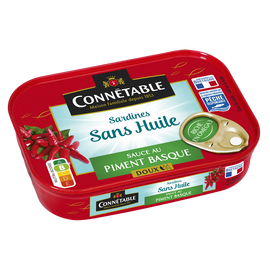 Sardines Pêche Responsable sauce au piment Basque sans huile CONNETABLE 115g 1/6