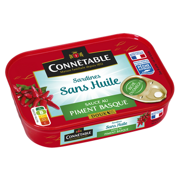 Sardines Pêche Responsable sauce au piment Basque sans huile CONNETABLE 115g 1/6