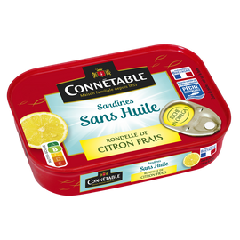 Sardines Pêche Responsable rondelle de citron frais sans huile CONNETABLE 115g