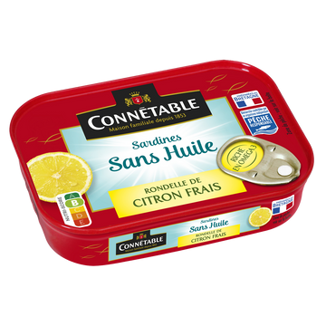 Sardines Pêche Responsable rondelle de citron frais sans huile CONNETABLE 115g