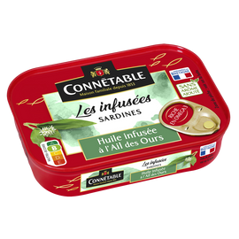 Sardines huile tournesol infusée à l'ail des ours CBLE 1/6 115g
