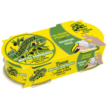 Miettes de thon filet d'huile d'olive vierge extra - LE SAVOUREUX - 2x65g