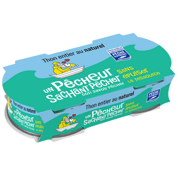 Thon entier au naturel pêche responsable UPSP 1/5 2x112g