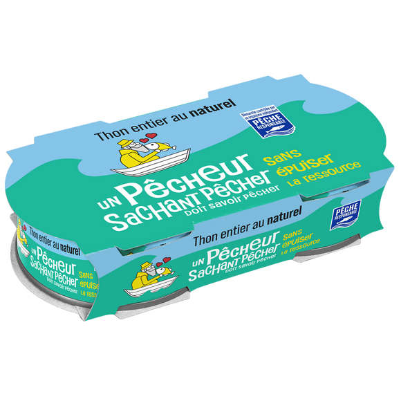 Thon entier au naturel pêche responsable UPSP 1/5 2x112g