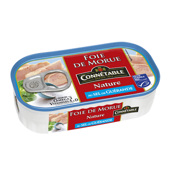 Foie de morue nature au sel de Guérande CONNETABLE, 1/6 121g
