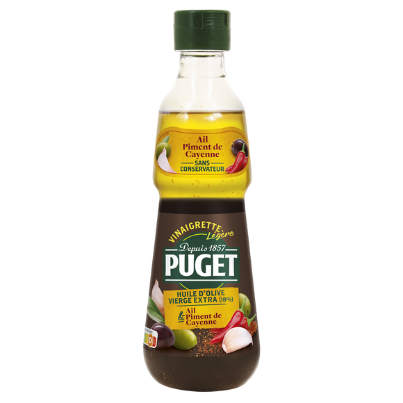 Vinaigrette légère biphasée ail piment de Cayenne PUGET, 33 cl