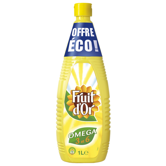 Huile de tournesol FRUIT D'OR - Bouteille 1L