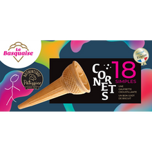 Cornets simples LA BASQUAISE, 18 paquets, 58g