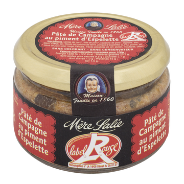 Terrine de pâté de campagne au piment d'Espelette MERE LALIE, 180g