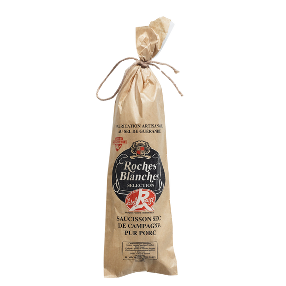 Saucisson de campagne label rouge ROCHES BLANCHES, 200g