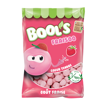 Bonbons tendres aromatisées à la fraise BOOL'S 200g