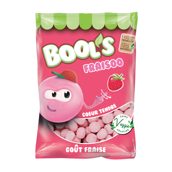Bonbons tendres aromatisées à la fraise BOOL'S 200g