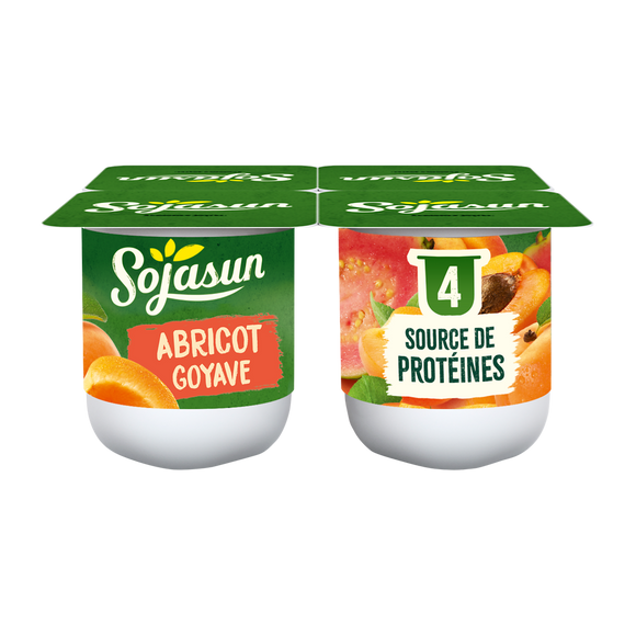 Spécialité au soja sucrée abricot goyave SOJASUN, 4x100g