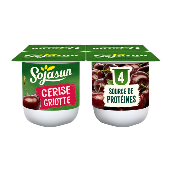 Spécialité au soja saveur cerise SOJASUN, 4x100g