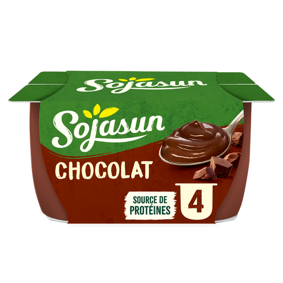 Dessert au soja chocolat SOJASUN, 4x100g