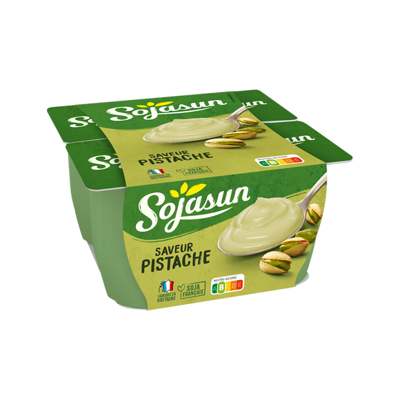 Spécialité au soja sucrée saveur pistache SOJASUN, 4x100g