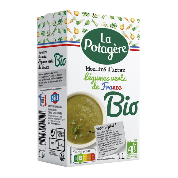 Mouliné d'Antan aux légumes verts bio LA POTAGÈRE, brique de 1 litre