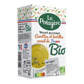 Velouté de carottes et lentilles corail bio LA POTAGERE, 1L