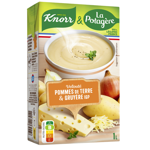 Soupe Velouté pommes de terre Gruyère KNORR & LA POTAGERE, Brique 1L