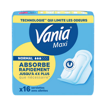 Serviettes hygiéniques maxi confort Normal Plus VANIA, x16