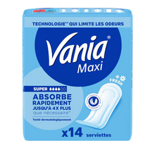 Serviettes hygiéniques Super Fresh maxi VANIA, x14