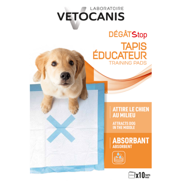 Tapis absorbant x10 chien, chat, VETOCANIS, 43x58cm