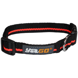 Collier nylon basic noir/orange yago, L, AIME