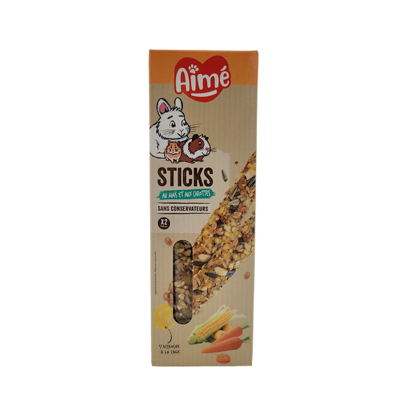 Baguettes lapins rongeurs maïs légumes, AIME, 115g