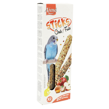 Baguette perruche 2 saveurs oeuf fruits, AIME, 85g
