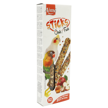 Baguette grandes perruches 2 saveurs oeufs fruits, AIME, 115g