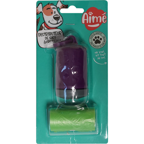 Distributeur de sachets ramasse-crottes AIME
