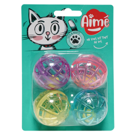 Jouet chat balles grelot x4 AIME