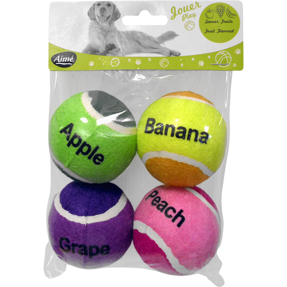 Jouet balle tennis fruité, 6cm, AIME