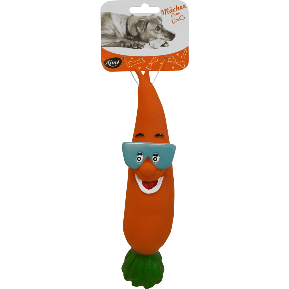 Jouet carotte vinyl, 24cm, AIME