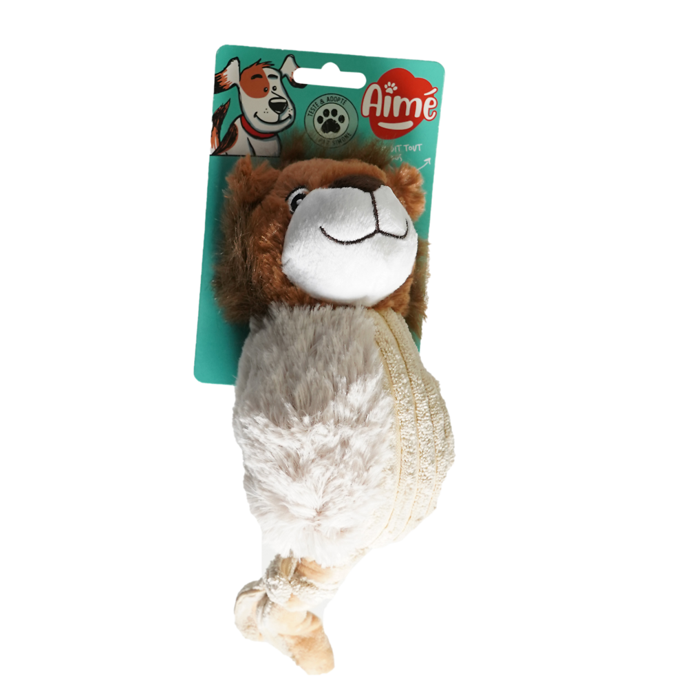 Jouet chien cou élastic 37cm AIME