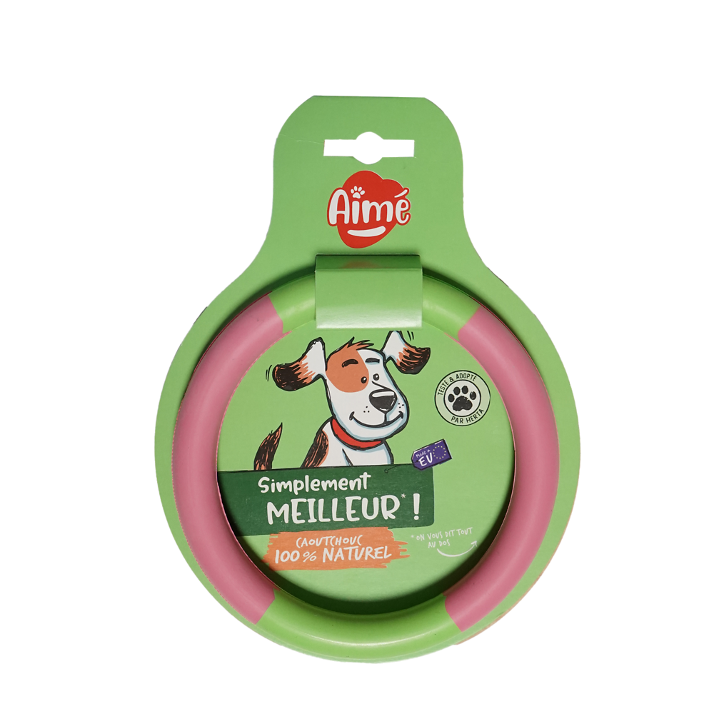 Jouet chien anneau en caoutchouc naturel AIME 14,5cm