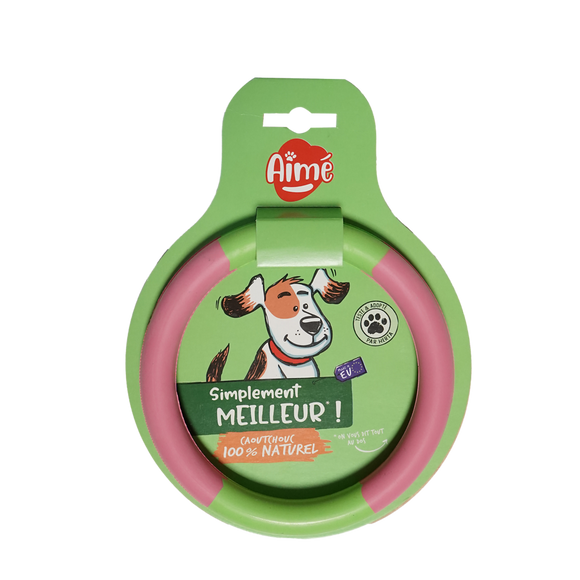 Jouet chien anneau en caoutchouc naturel AIME 14,5cm