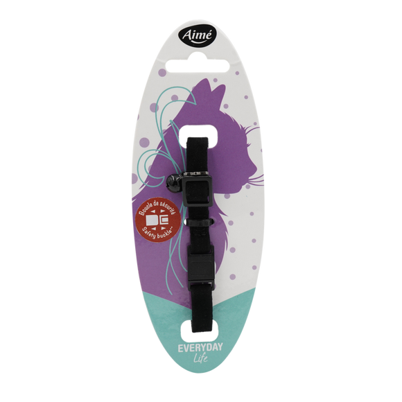 Collier velours noir pour chat AIME