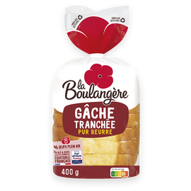 Gâche pur beurre tranchée LA BOULANGERE, 400g