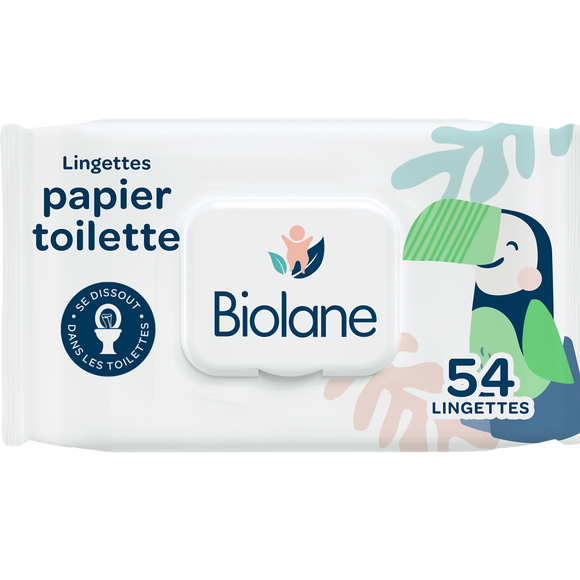 Papier toilette BIOLANE, 54 lingettes