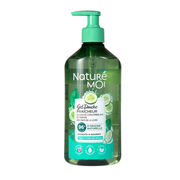 Gel douche concombre menthe NATURE MOI, flacon 500ml