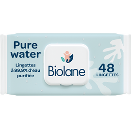 Lingettes 99,9% d'eau BIOLANE x48