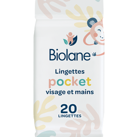Lingettes pocket visage et mains BIOLANE x20