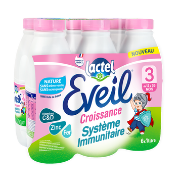 LACTEL EVEIL - Lait infantile croissance, dès 10 mois - 6x1l